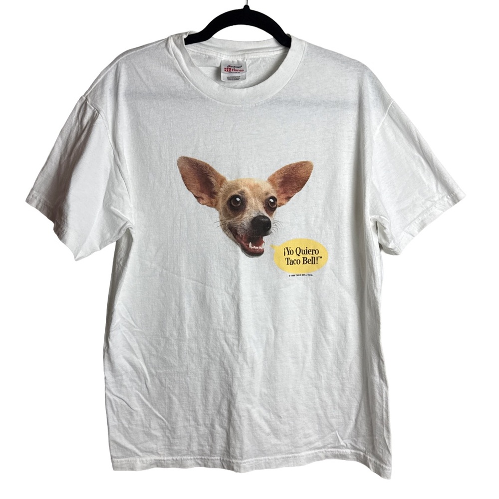 Vintage 1998 Taco Bell Chihuahua T-Shirt – White, Size M
